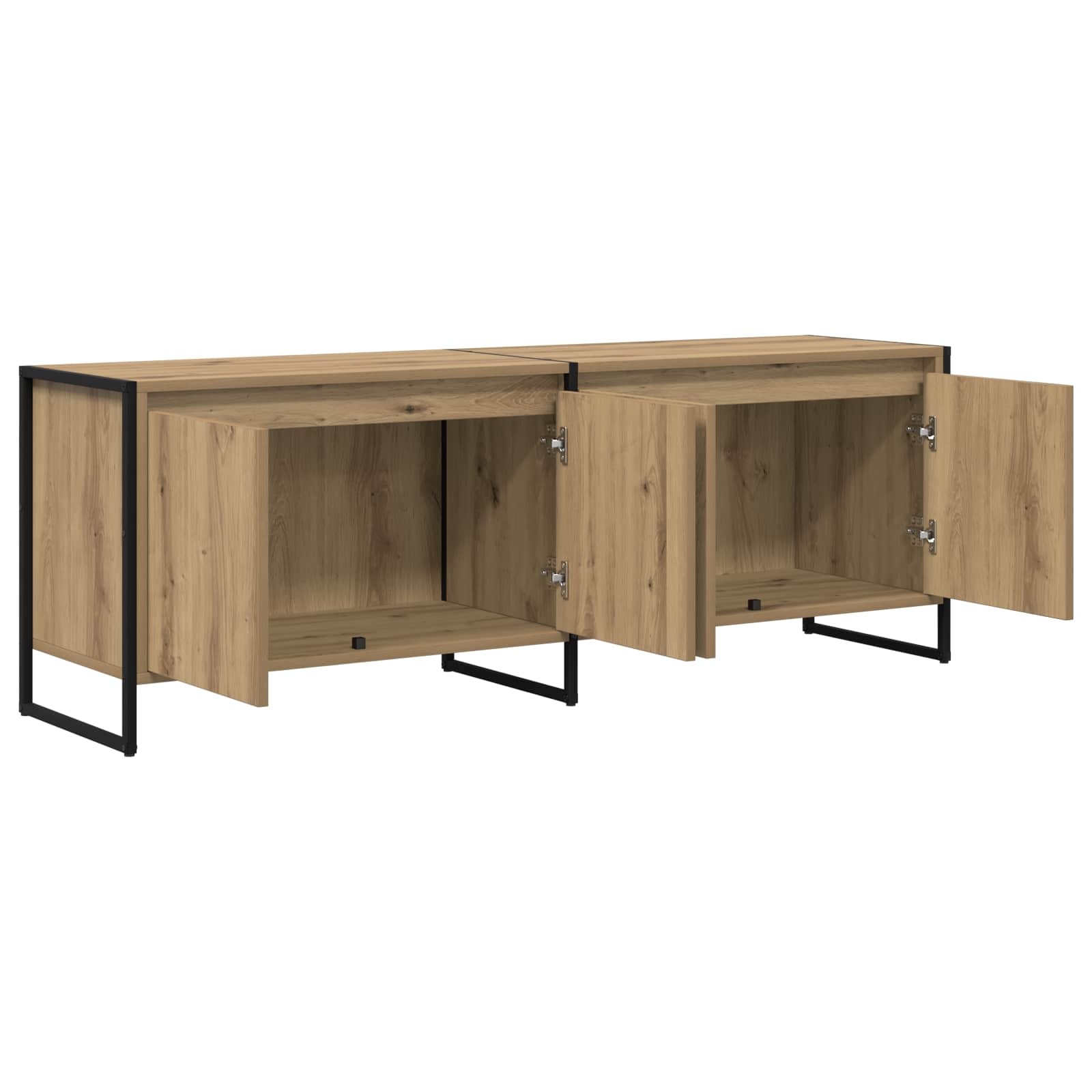 VidaXL TV-kast Ambachtelijk eiken 140 x 36 x 49.5 cm Bewerkt hout