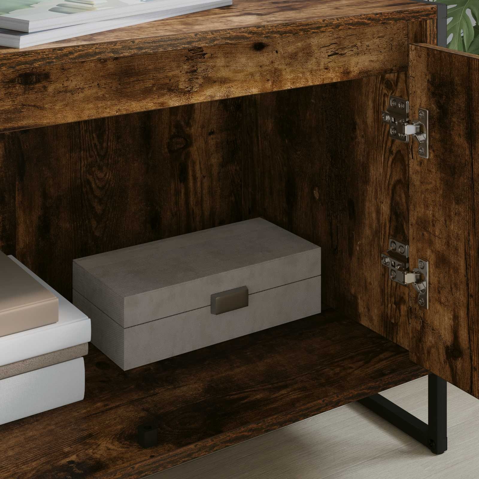 VidaXL TV-kast Rook Eik 140 x 36 x 49.5 cm Bewerkt hout