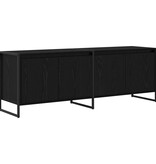 VidaXL TV-kast Zwart Eiken 140 x 36 x 49.5 cm Bewerkt hout