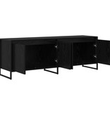 VidaXL TV-kast Zwart Eiken 140 x 36 x 49.5 cm Bewerkt hout