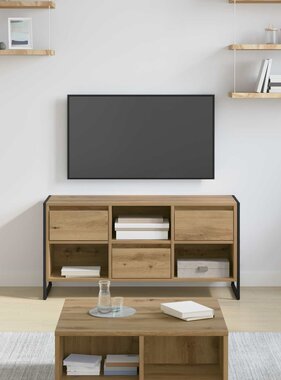 VidaXL TV-kast Ambachtelijk eiken 100 x 36 x 49,5 cm Bewerkt hout
