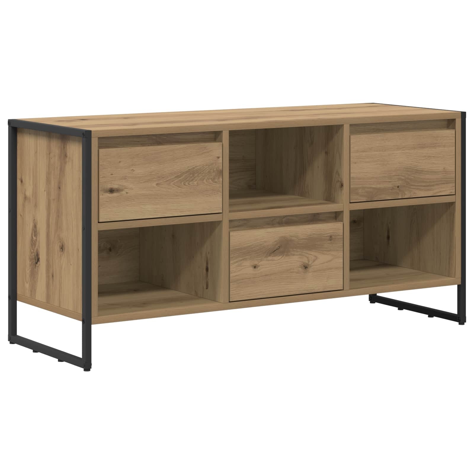 VidaXL TV-kast Ambachtelijk eiken 100 x 36 x 49,5 cm Bewerkt hout