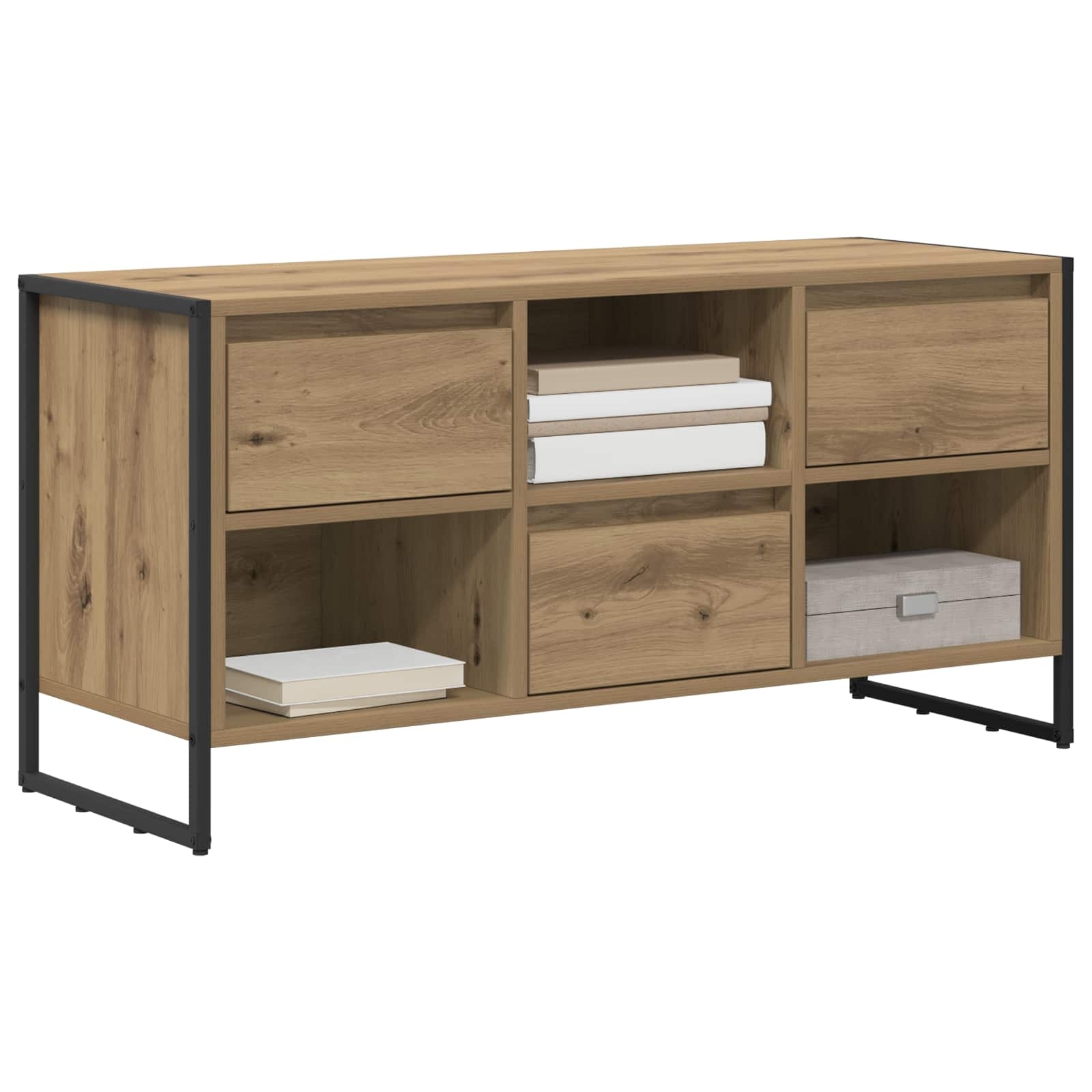 VidaXL TV-kast Ambachtelijk eiken 100 x 36 x 49,5 cm Bewerkt hout