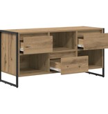 VidaXL TV-kast Ambachtelijk eiken 100 x 36 x 49,5 cm Bewerkt hout