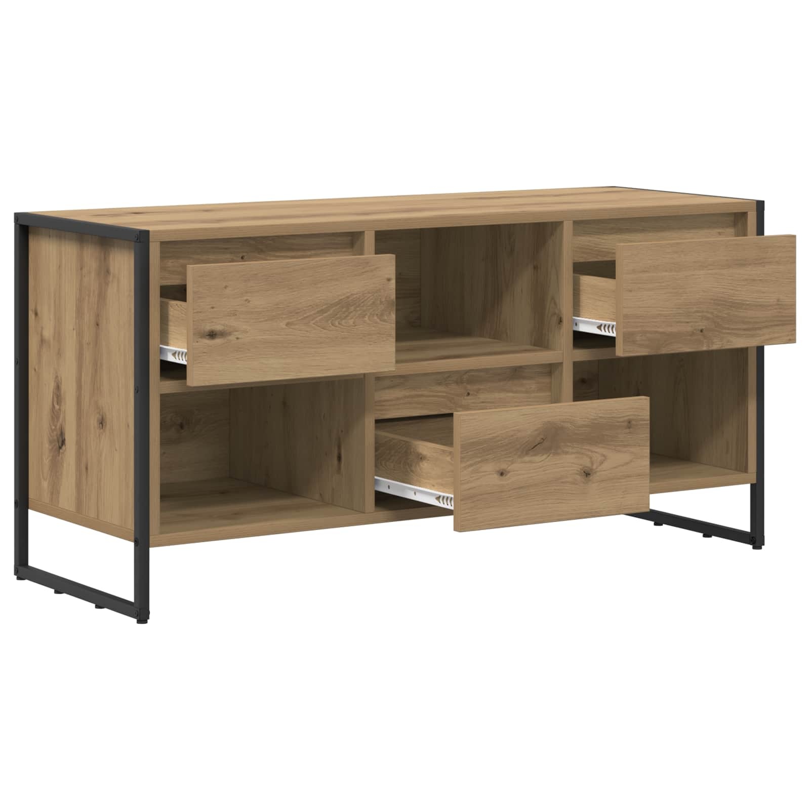 VidaXL TV-kast Ambachtelijk eiken 100 x 36 x 49,5 cm Bewerkt hout