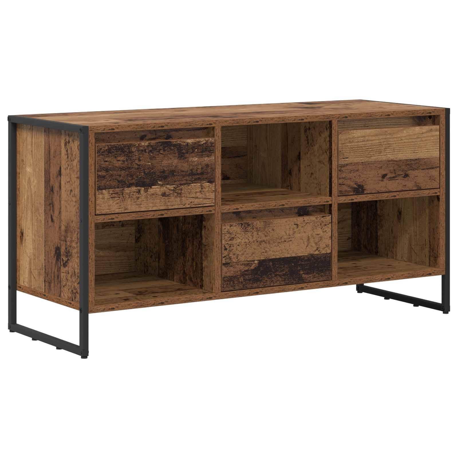 VidaXL TV-kast met lade Oud Hout 100 x 36 x 49,5 cm Bewerkt hout
