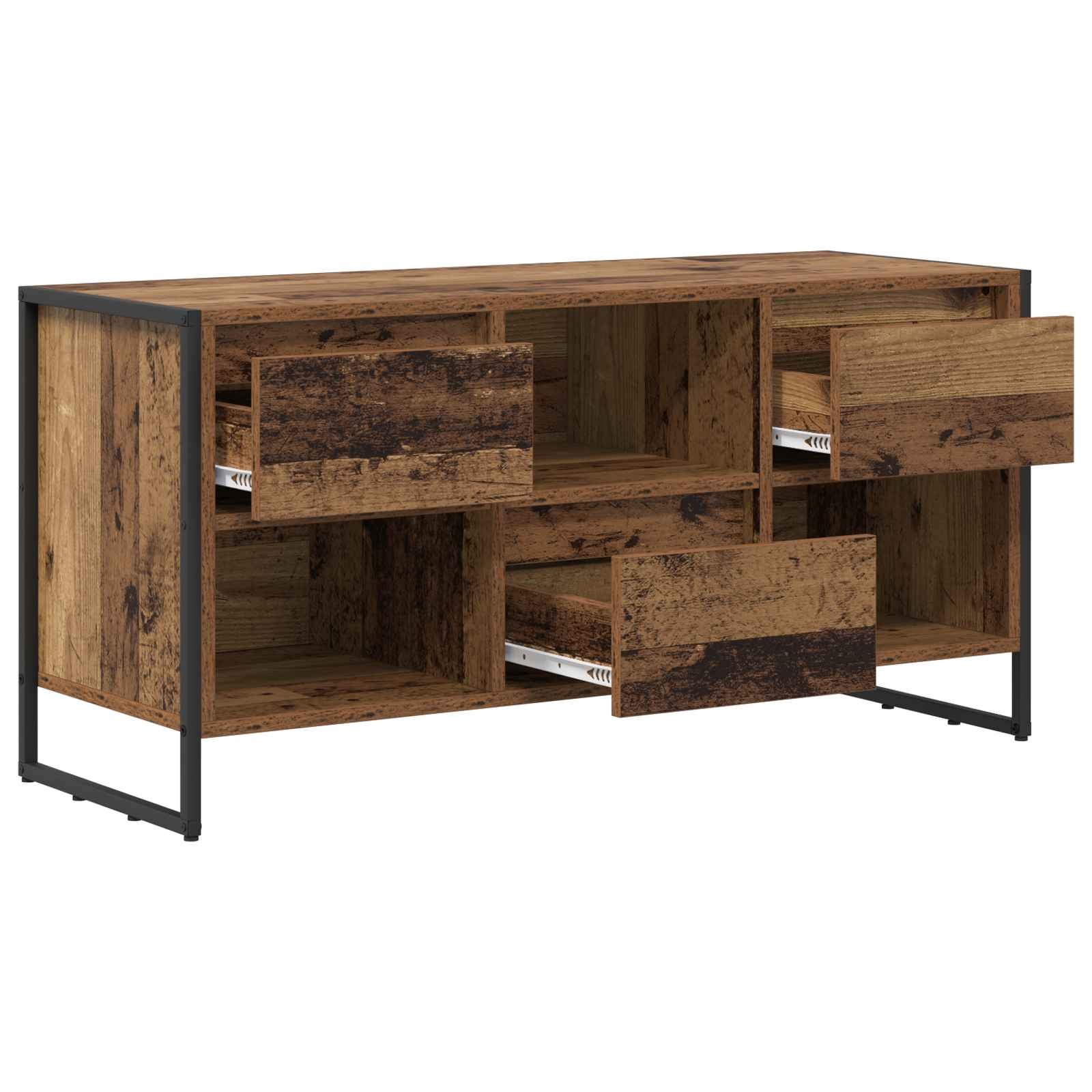 VidaXL TV-kast met lade Oud Hout 100 x 36 x 49,5 cm Bewerkt hout