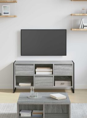 VidaXL TV-kast met lade Grijs Sonoma 100 x 36 x 49,5 cm Bewerkt hout