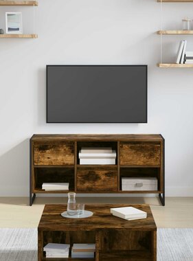 VidaXL TV-kast met lade Rook Eik 100 x 36 x 49,5 cm Bewerkt hout