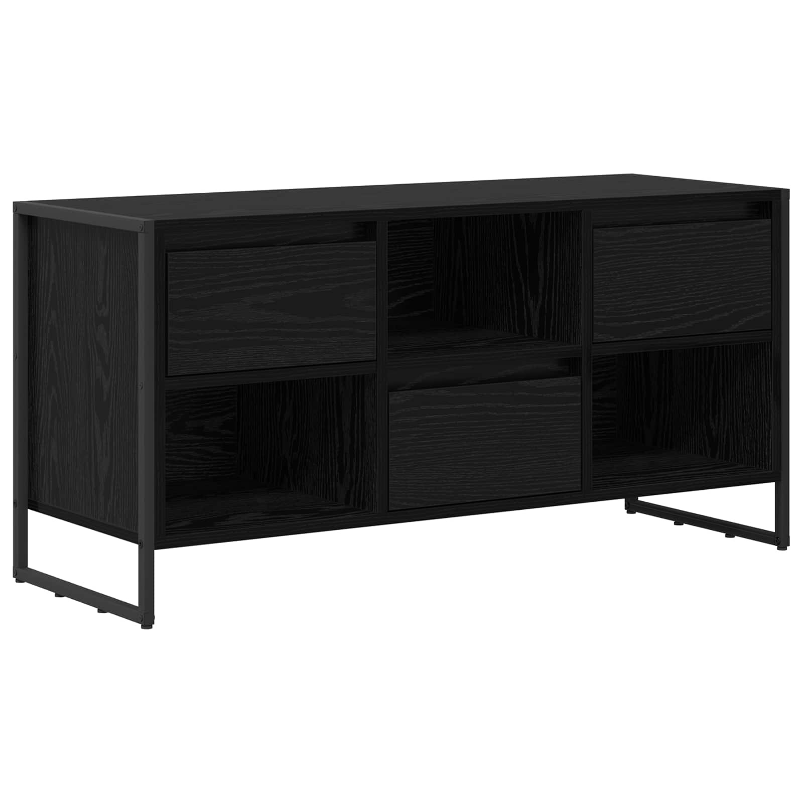 VidaXL TV-kast met lade Zwart Eiken 100 x 36 x 49,5 cm Bewerkt hout