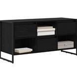 VidaXL TV-kast met lade Zwart Eiken 100 x 36 x 49,5 cm Bewerkt hout