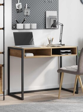 VidaXL Bureau Ambachtelijk eiken 100 x 50 x 75 cm Bewerkt hout