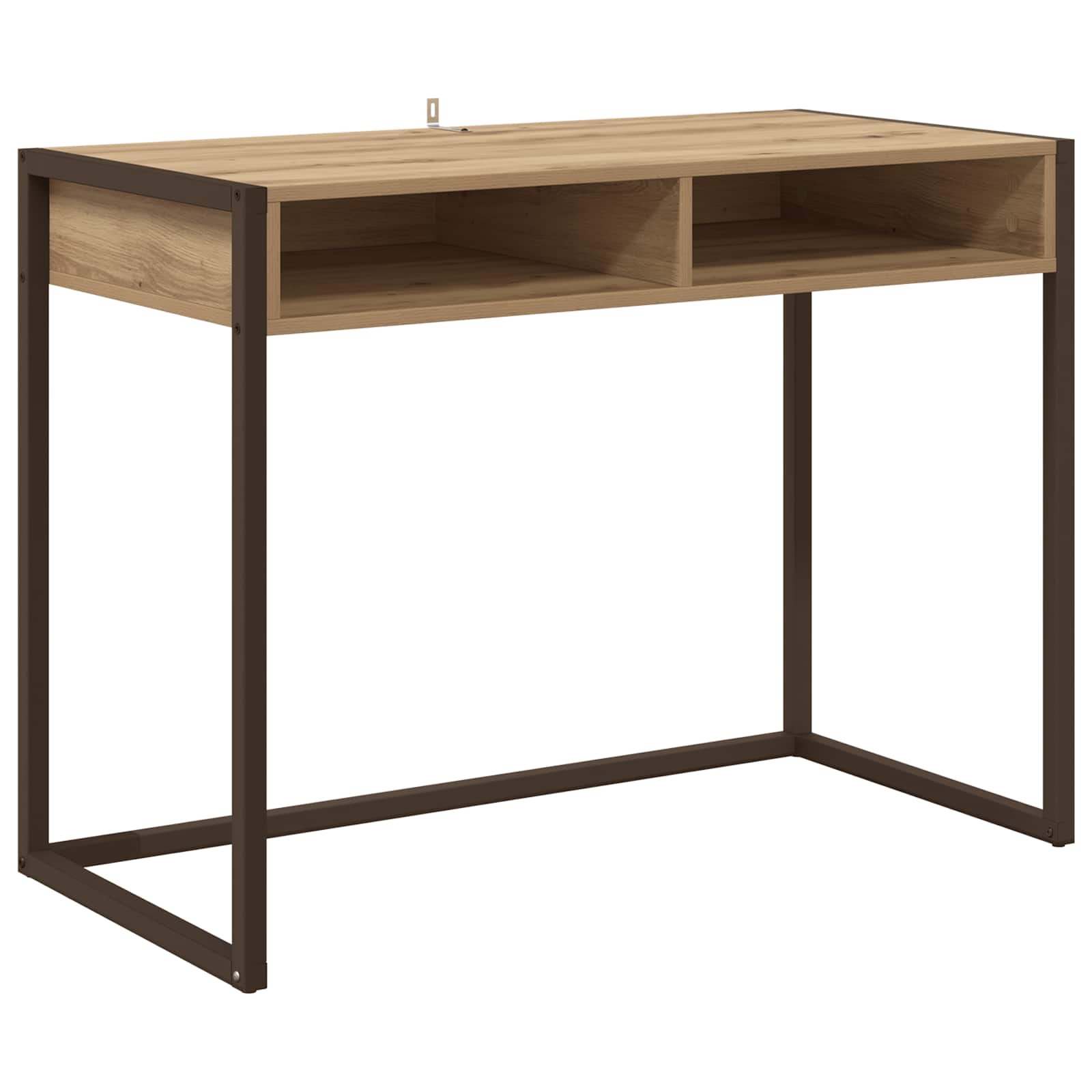 VidaXL Bureau Ambachtelijk eiken 100 x 50 x 75 cm Bewerkt hout