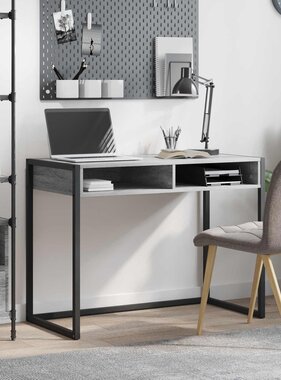VidaXL Bureau met opslag Grijs Sonoma 100 x 50 x 75 cm Bewerkt hout