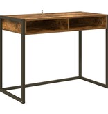 VidaXL Bureau met opslag Rook Eik 100 x 50 x 75 cm Bewerkt hout