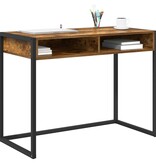 VidaXL Bureau met opslag Rook Eik 100 x 50 x 75 cm Bewerkt hout
