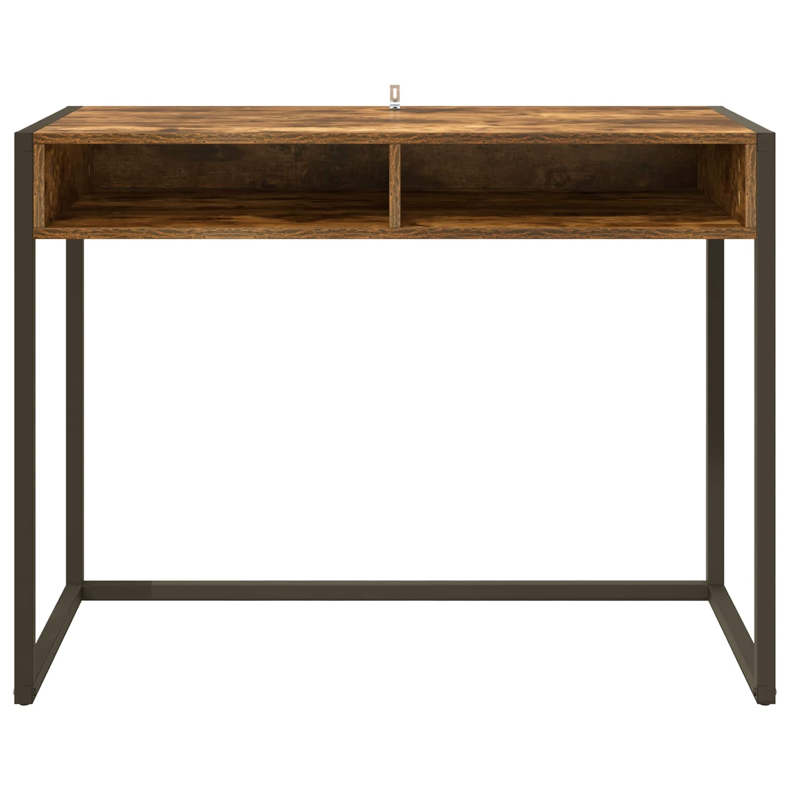 VidaXL Bureau met opslag Rook Eik 100 x 50 x 75 cm Bewerkt hout
