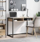 VidaXL Bureau met opslag Sonoma 100 x 50 x 75 cm Bewerkt hout