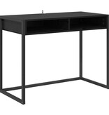 VidaXL Bureau met opslag Zwart Eiken 100 x 50 x 75 cm Bewerkt hout