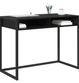 VidaXL Bureau met opslag Zwart Eiken 100 x 50 x 75 cm Bewerkt hout