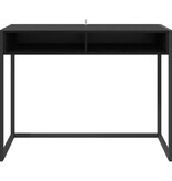 VidaXL Bureau met opslag Zwart Eiken 100 x 50 x 75 cm Bewerkt hout