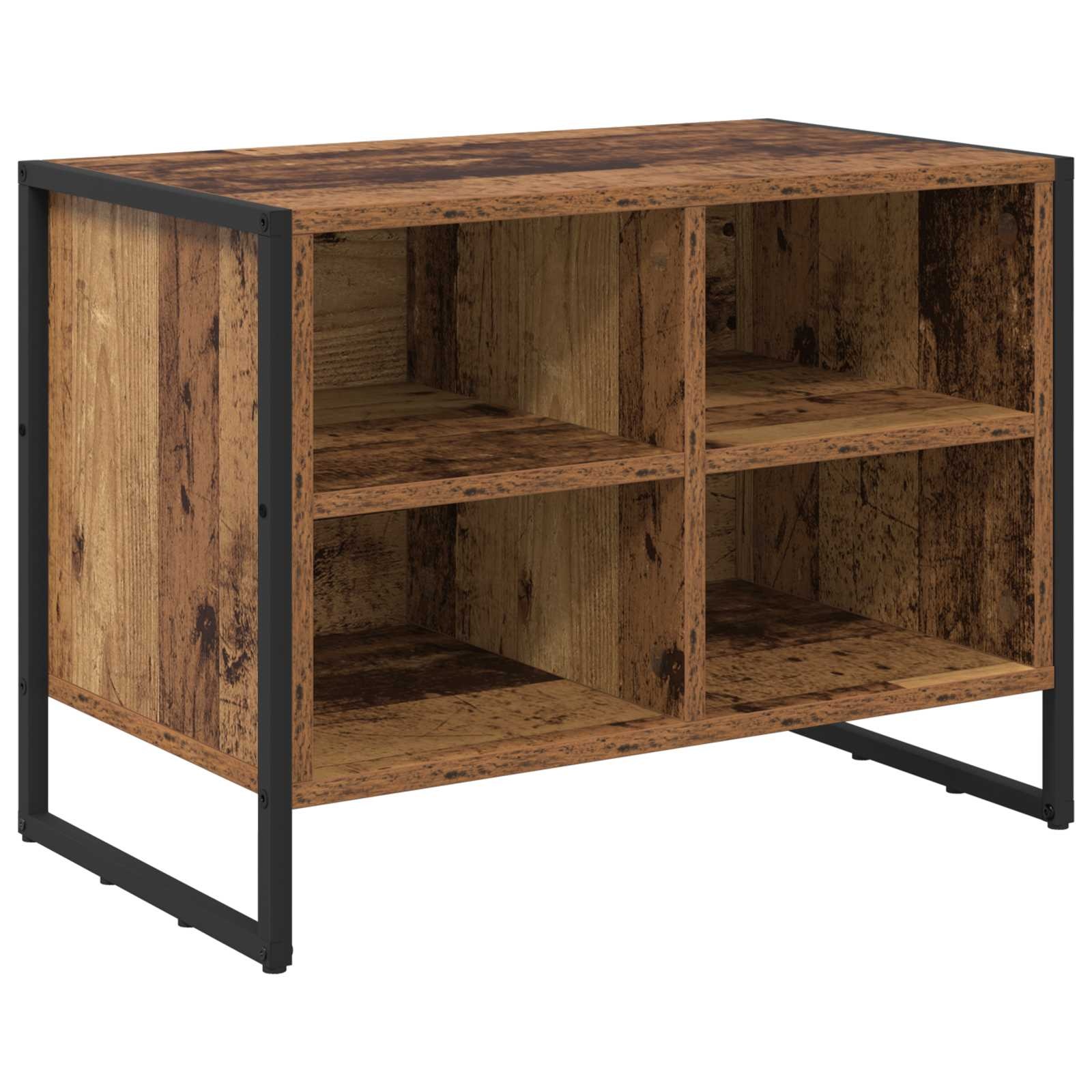 VidaXL Schoenenkast met opslag Oud Hout 60 x 35 x 44 cm Bewerkt hout