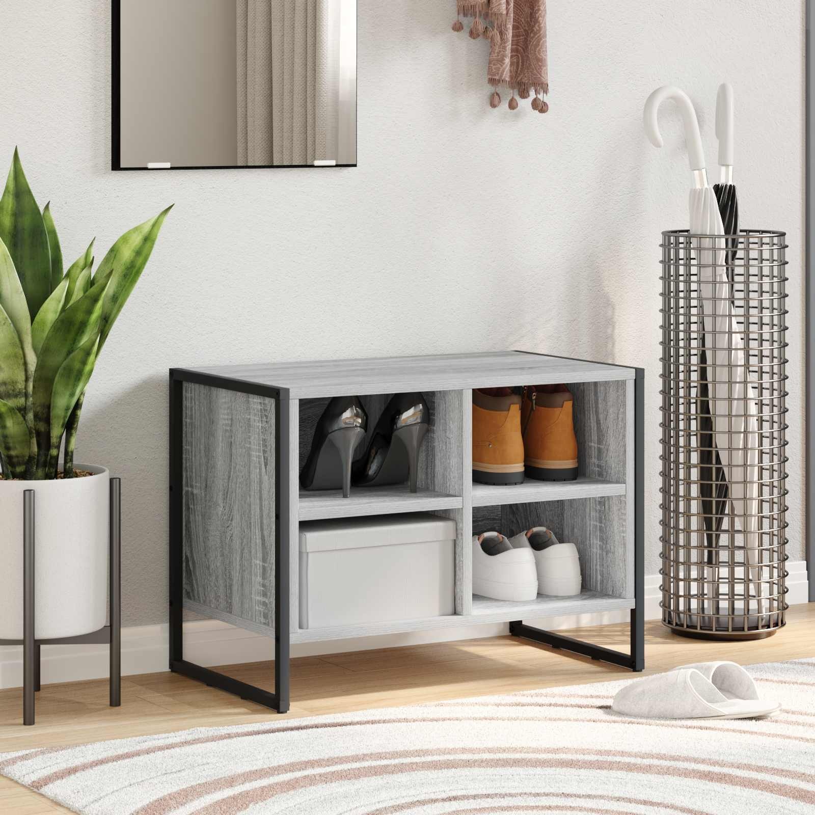 VidaXL Schoenenkast Grijs Sonoma 60 x 35 x 44 cm Bewerkt hout