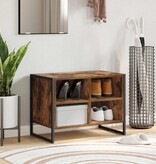 VidaXL Schoenenkast met opslag Rook Eik 60 x 35 x 44 cm Bewerkt hout