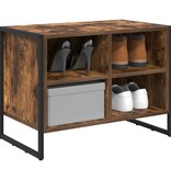 VidaXL Schoenenkast met opslag Rook Eik 60 x 35 x 44 cm Bewerkt hout