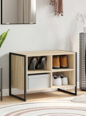 VidaXL Schoenenkast met opslag Sonoma 60 x 35 x 44 cm Bewerkt hout
