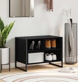 VidaXL Schoenenkast Zwart Eiken 60 x 35 x 44 cm Bewerkt hout