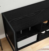 VidaXL Schoenenkast Zwart Eiken 60 x 35 x 44 cm Bewerkt hout