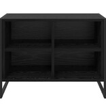 VidaXL Schoenenkast Zwart Eiken 60 x 35 x 44 cm Bewerkt hout