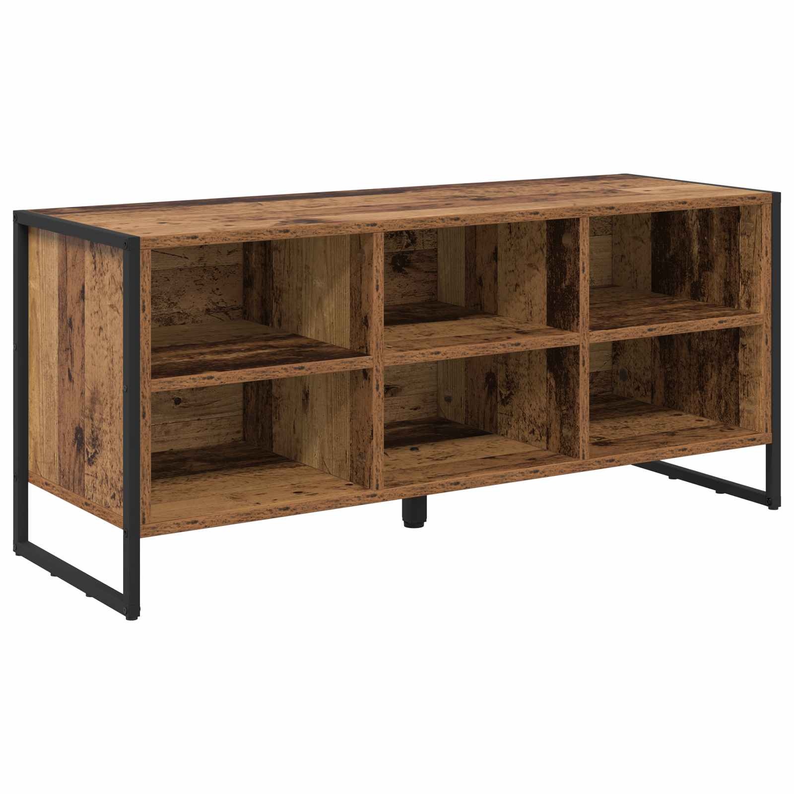 VidaXL Schoenenkast met opslag Oud Hout 60 x 35 x 44 cm Bewerkt hout