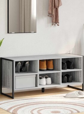 VidaXL Schoenenkast Grijs Sonoma 60 x 35 x 44 cm Bewerkt hout