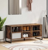 VidaXL Schoenenkast met opslag Rook Eik 60 x 35 x 44 cm Bewerkt hout