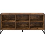 VidaXL Schoenenkast met opslag Rook Eik 60 x 35 x 44 cm Bewerkt hout