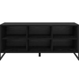 VidaXL Schoenenkast Zwart Eiken 60 x 35 x 44 cm Bewerkt hout