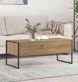 VidaXL Salontafel Ambachtelijk eiken 100 x 46 x 40 cm Bewerkt hout