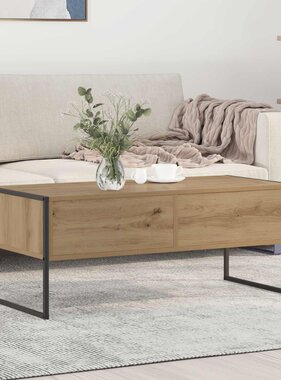 VidaXL Salontafel Ambachtelijk eiken 100 x 46 x 40 cm Bewerkt hout