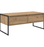 VidaXL Salontafel Ambachtelijk eiken 100 x 46 x 40 cm Bewerkt hout