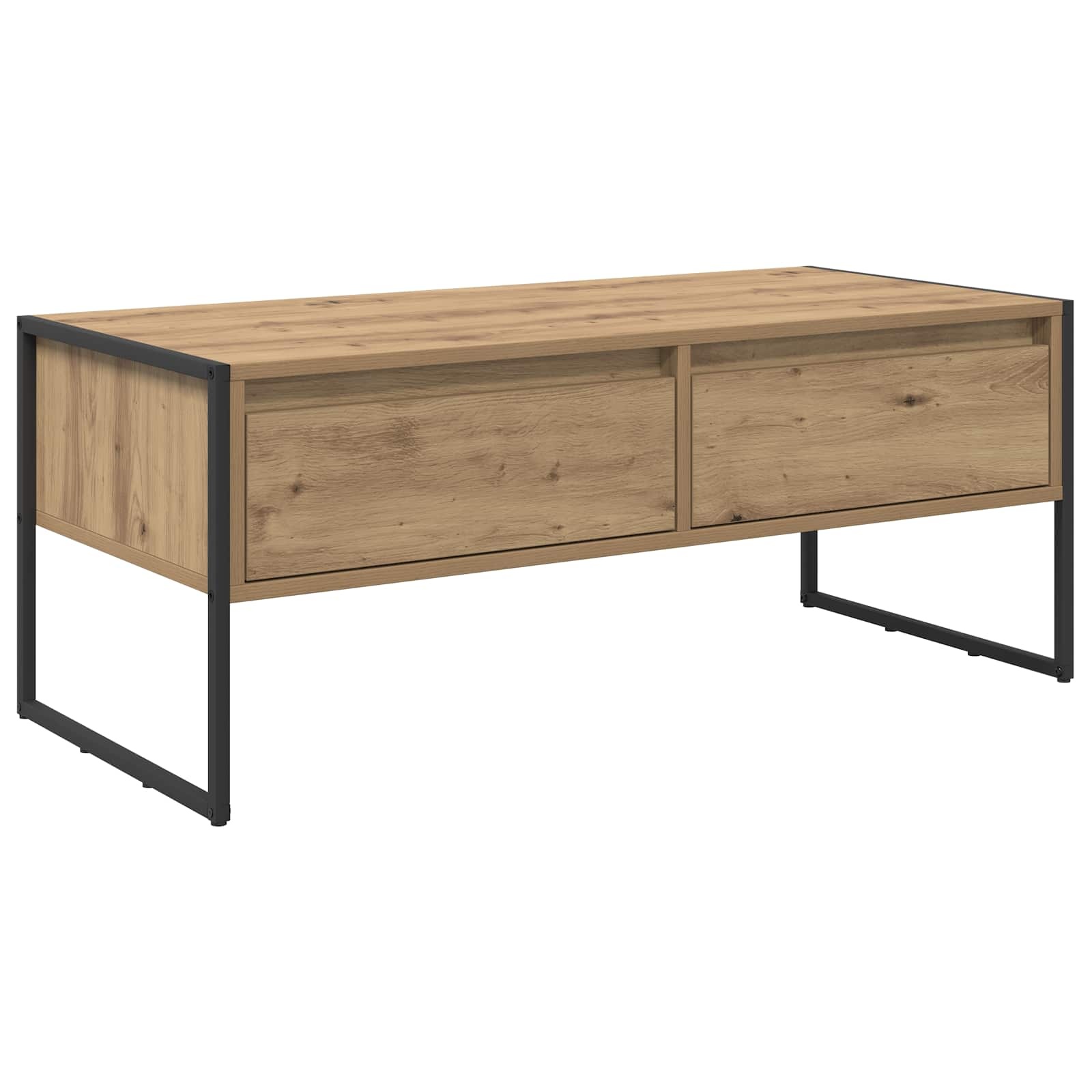 VidaXL Salontafel Ambachtelijk eiken 100 x 46 x 40 cm Bewerkt hout
