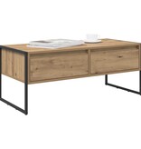 VidaXL Salontafel Ambachtelijk eiken 100 x 46 x 40 cm Bewerkt hout