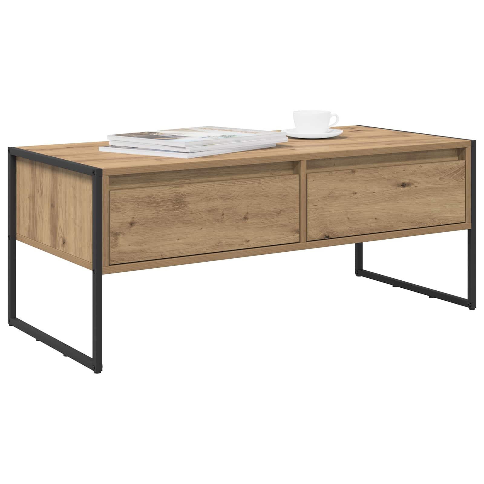 VidaXL Salontafel Ambachtelijk eiken 100 x 46 x 40 cm Bewerkt hout
