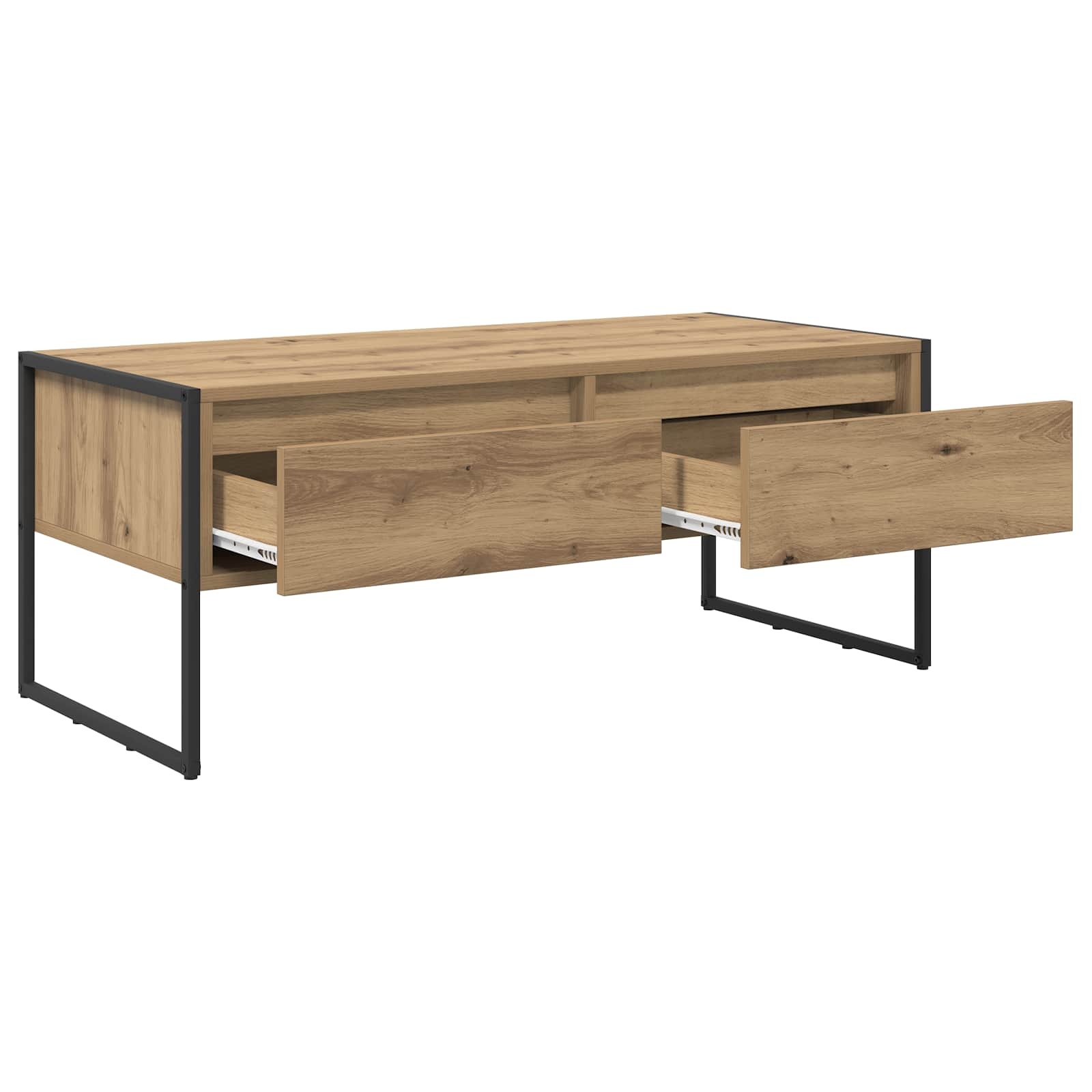 VidaXL Salontafel Ambachtelijk eiken 100 x 46 x 40 cm Bewerkt hout