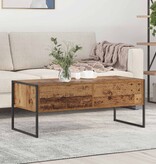 VidaXL Salontafel met lade Oud Hout 100 x 46 x 40 cm Bewerkt hout