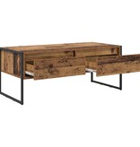 VidaXL Salontafel met lade Oud Hout 100 x 46 x 40 cm Bewerkt hout