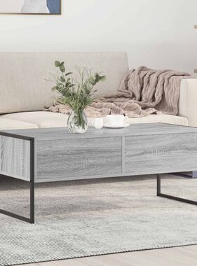 VidaXL Salontafel met lade Grijs Sonoma 100 x 46 x 40 cm Bewerkt hout