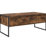 VidaXL Salontafel met lade Rook Eik 100 x 46 x 40 cm Bewerkt hout