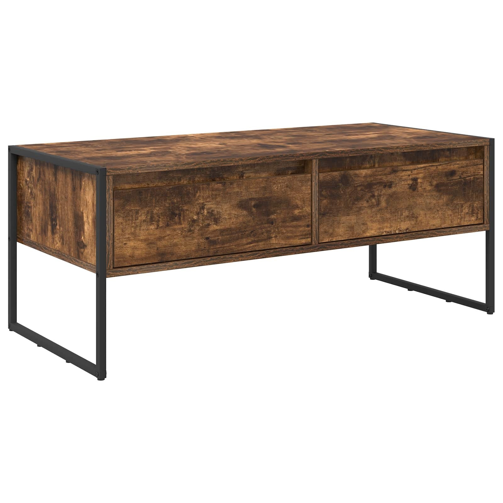 VidaXL Salontafel met lade Rook Eik 100 x 46 x 40 cm Bewerkt hout